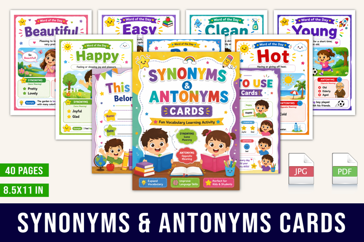 Synonyms & Antonyms Cards