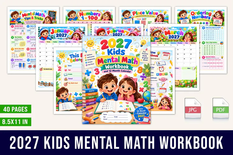 2027 Kids Mental Math Workbook