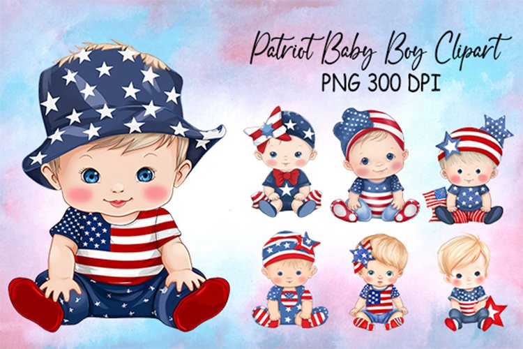 Patriot Baby Boy Sublimation Clipart example image 1
