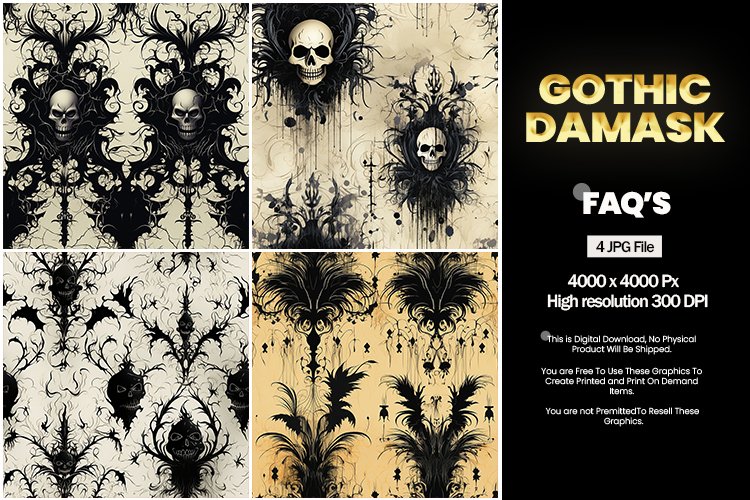 Gothic Damask Coaster - 04 Variations