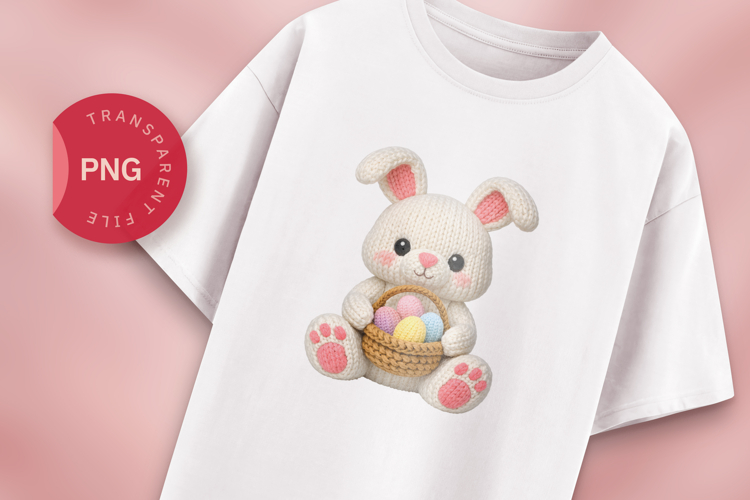 Knitted Easter Bunny PNG Design