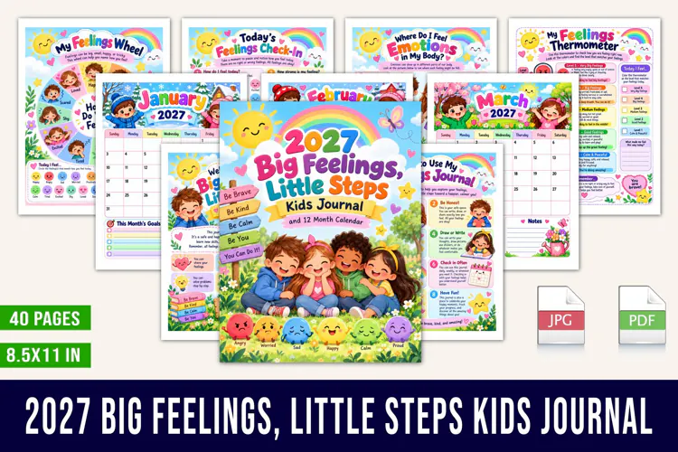 2027 Big Feelings, Little Steps Kids Journal