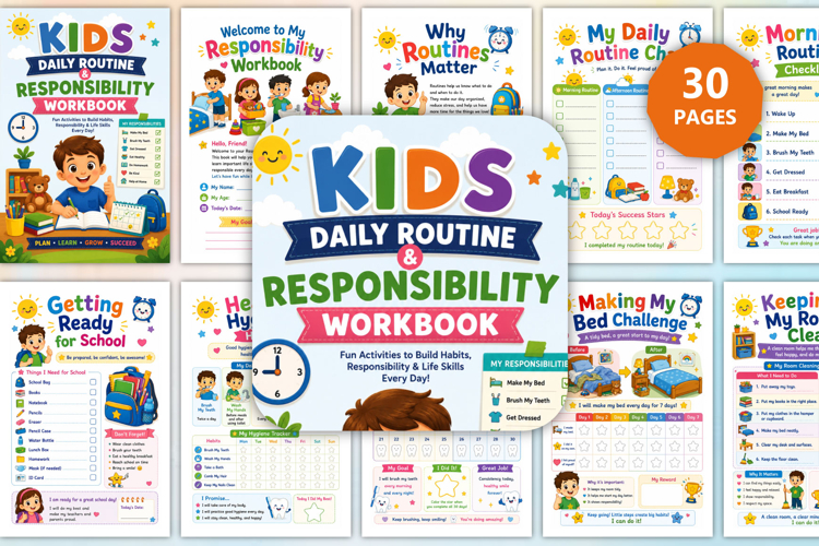 Kids Daily Routine & Responsibility Workbook