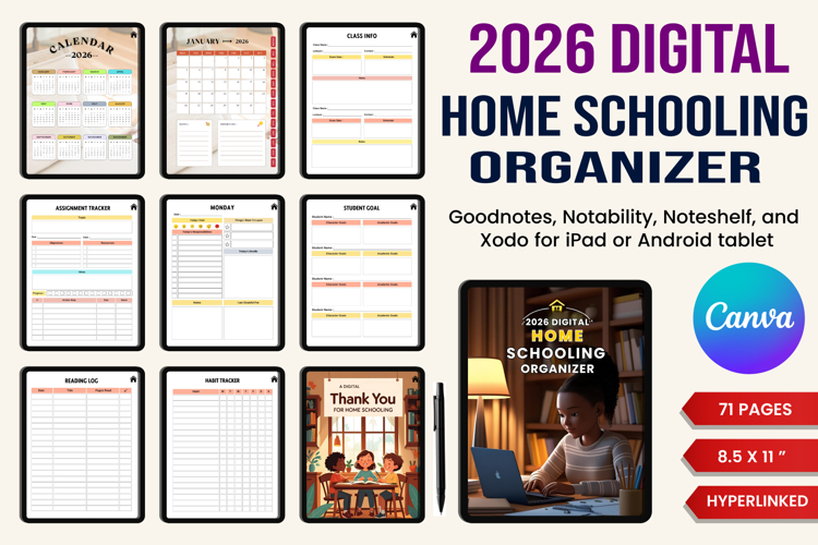 2026 Digital Home Schooling Organizer