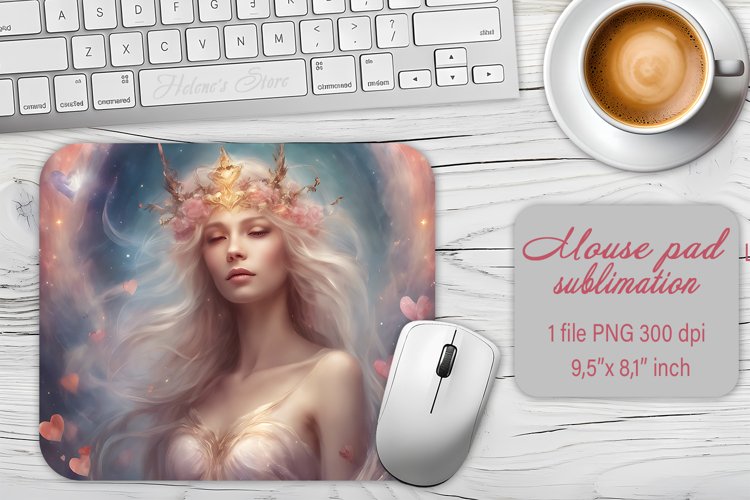 Beauty Fairy mouse pad sublimation design | Fantasy mousepad
