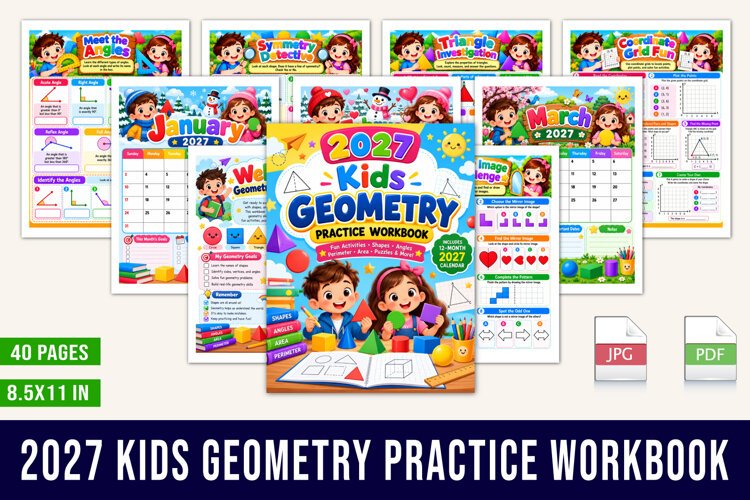 2027 Kids Geometry Practice Workbook example image 1
