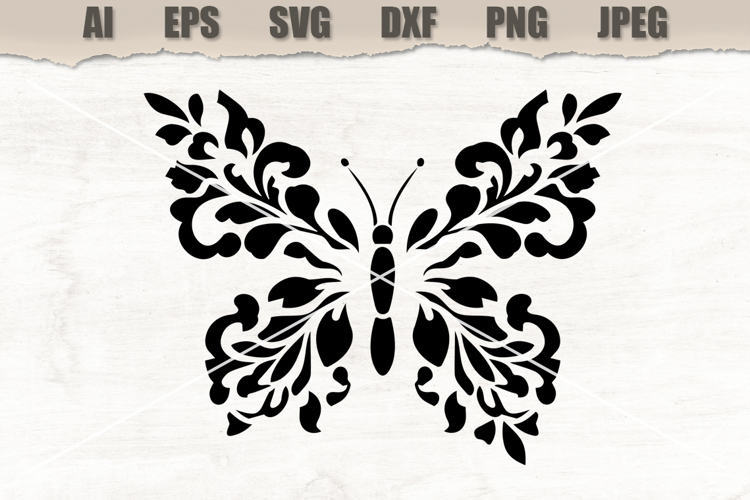 Stencil Decorative Butterfly Floral