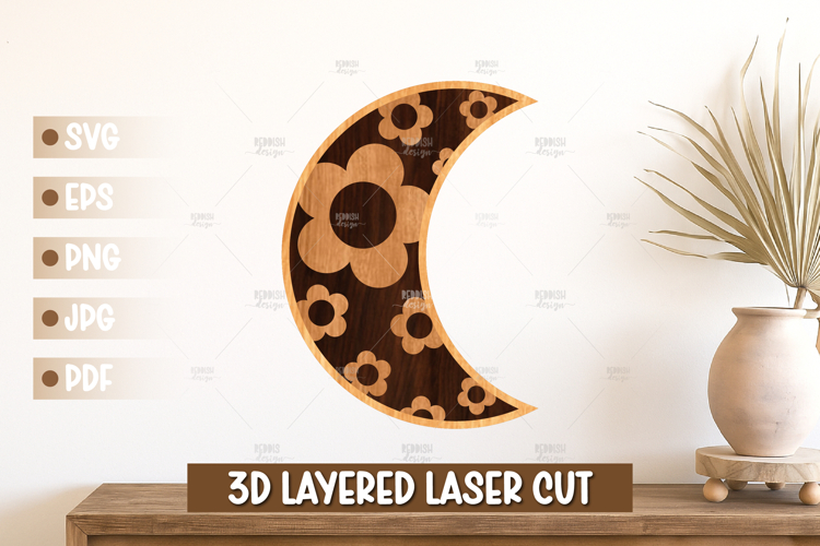 Floral Moon Svg Image 20