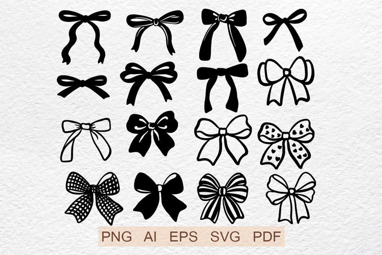 Bow SVG Bundle Tie Clipart Coquette Ribbon Bows Cute Bow