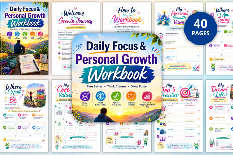 Daily Focus & Personal Growth Workbook example image 1