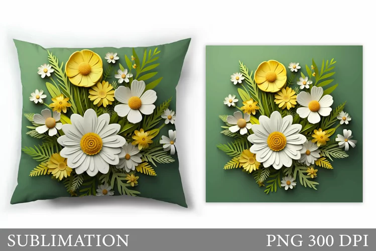Flowers Pillow Sublimation. Summer Sublimation