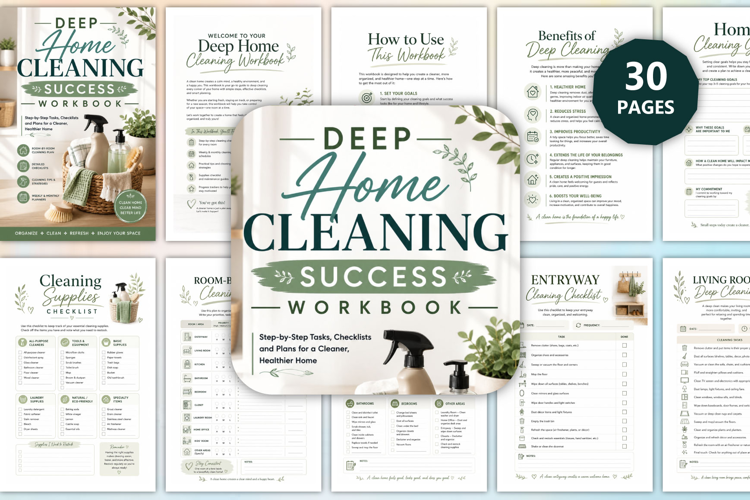 Deep Home Cleaning Success Workbook