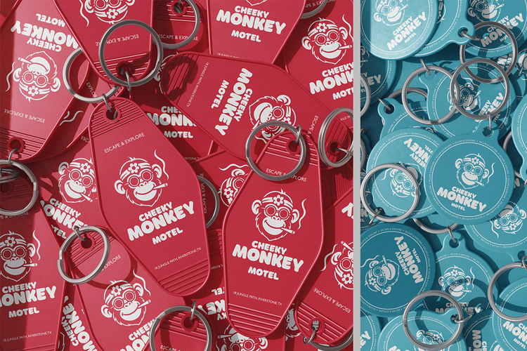 Bunch of Motel Key Tag Mockup