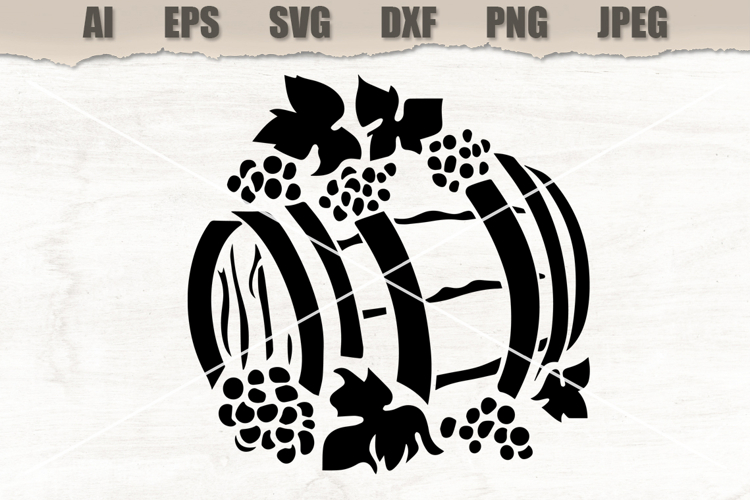 Stencil Wine Barrel