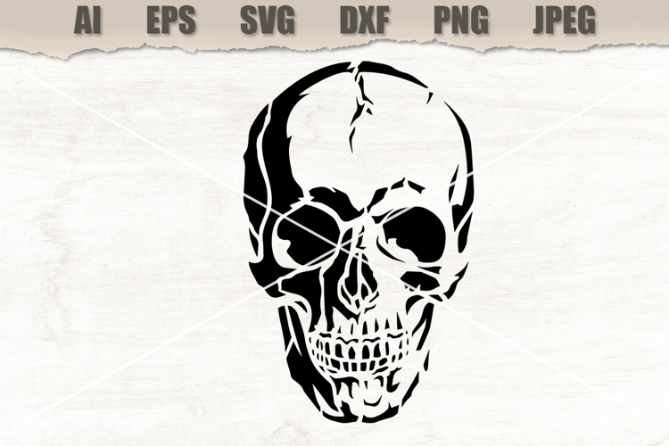 Stencil Skull Head