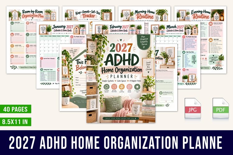 2027 ADHD Home Organization Planner example image 1