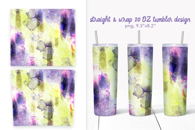 Abstract purple lime tumbler design, 20 oz wrap tumbler example image 1