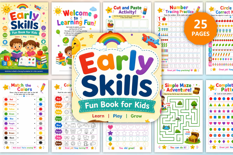 Early Skills Fun Book for Kids