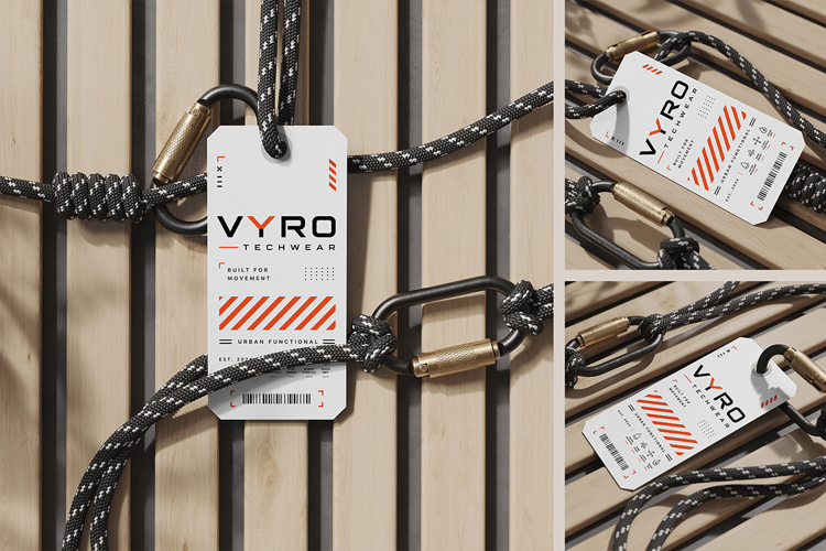Clothing Tag with Rope Mockup