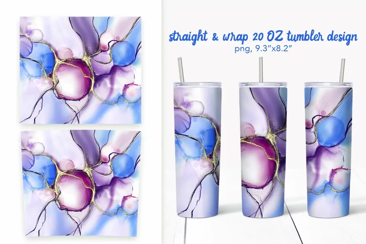 Blue purple tumbler design, skinny tumbler sublimation