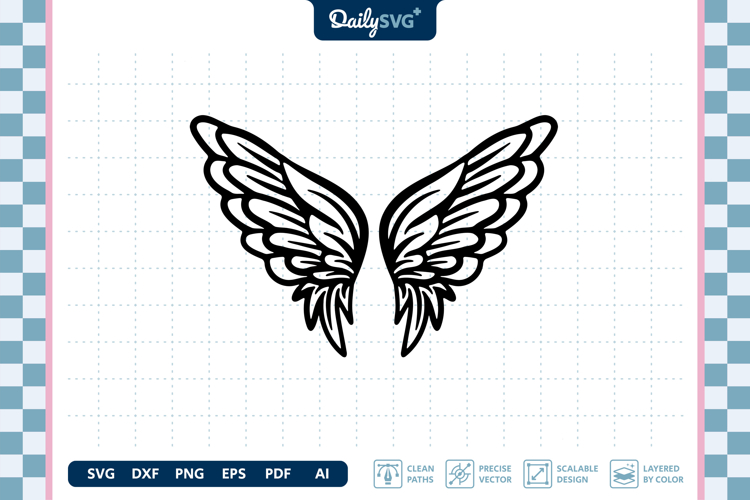 Angel Wings SVG - Heavenly Wings Cut File
