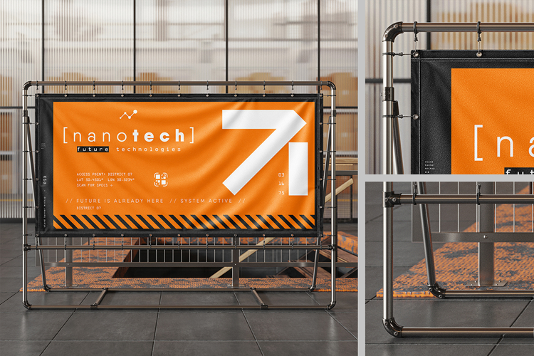 Advertising Banner Stand Mockup