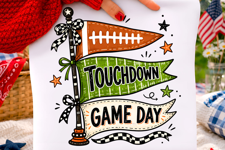 Touchdown Game Day Football PNG
