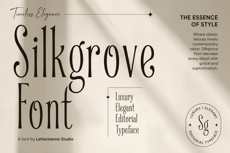 Silkgrove Font | Luxury | Elegant | Editorial Typeface