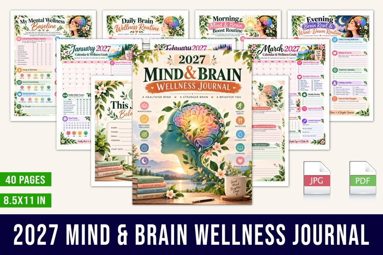 2027 Mind & Brain Wellness Journal example image 1