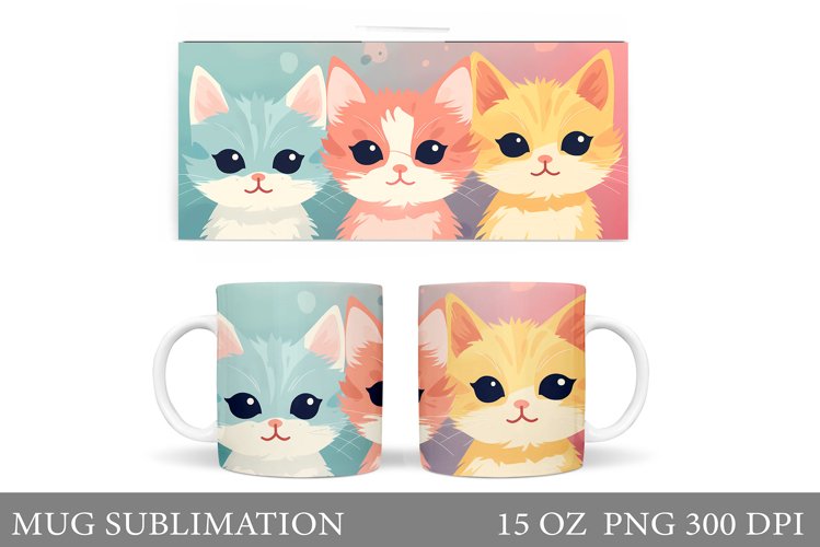 Cute Cat Mug Design. Cat Mug Sublimation