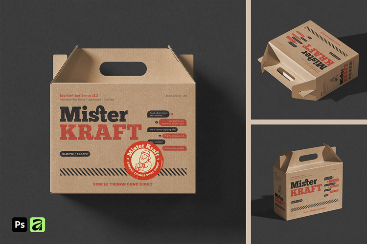 Kraft Gable Box Mockup example image 1