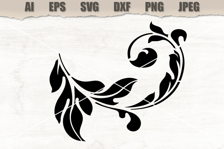 Stencil Elegant Floral Swirl