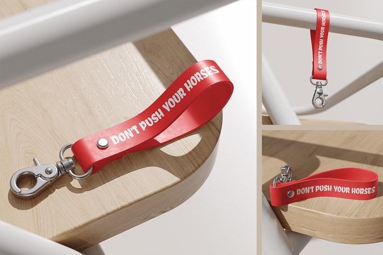 Rubber Wristband Key Ring Mockup