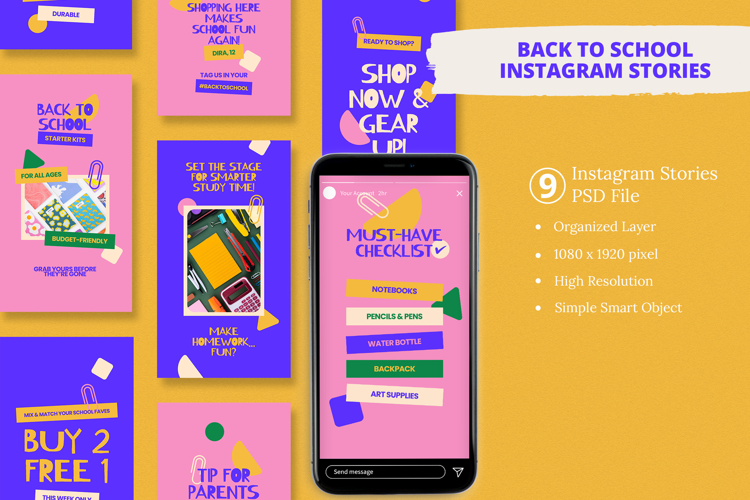 Back to school Instagram story & Canva Template