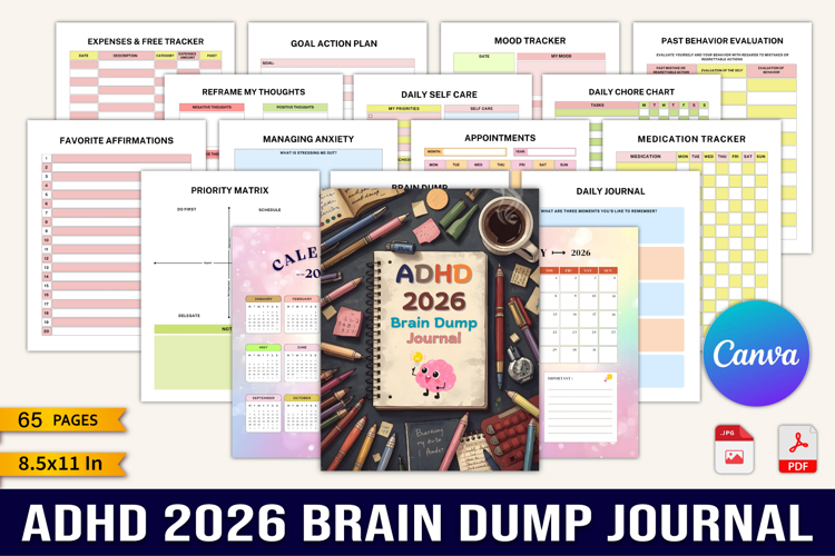 ADHD 2026 Brain Dump Journal