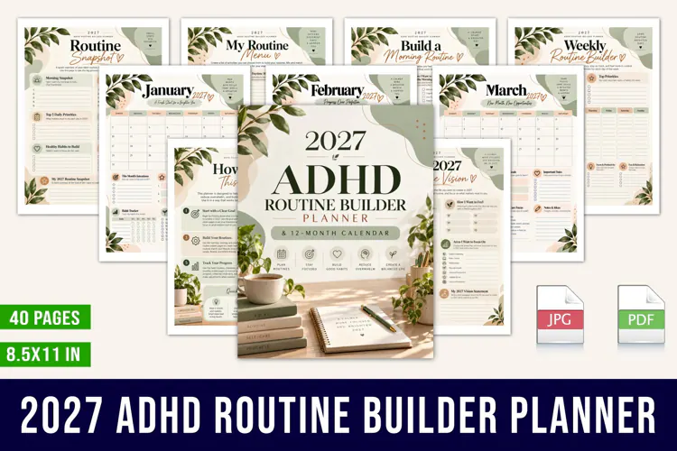 2027 ADHD Routine Builder Planner