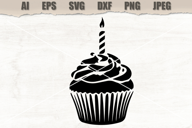 Stencil Cupcake Birthday