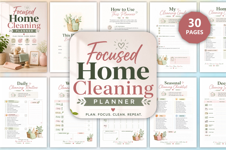 Focused Home Cleaning Planner
