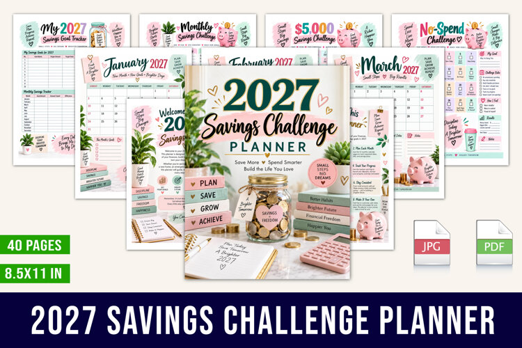 2027 Savings Challenge Planner example image 1