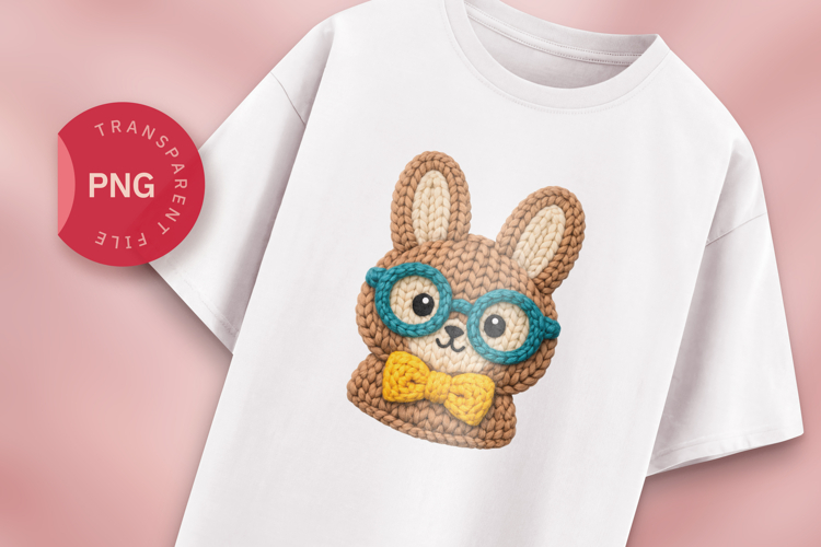 Nerdy Crochet Bunny PNG Clipart