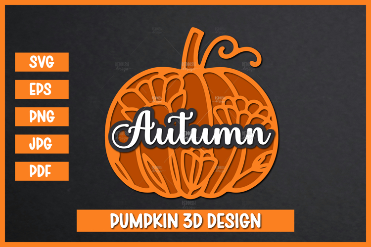 3D Pumpkin Laser cut SVG, Autumn Pumpkin SVG