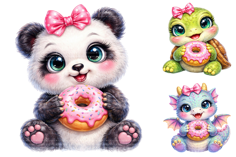Animal Donut Clipart Bundle