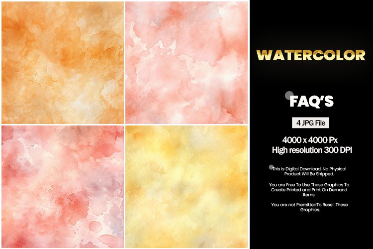 Watercolor Square Coaster - 04 Variations