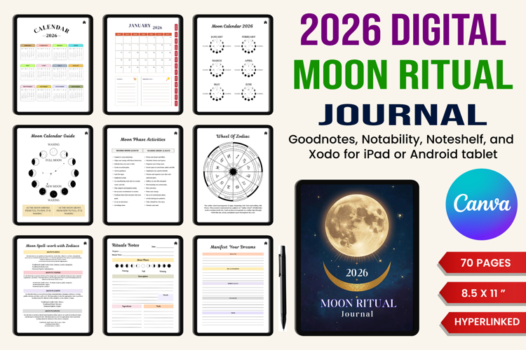 2026 Digital Moon Ritual Journal