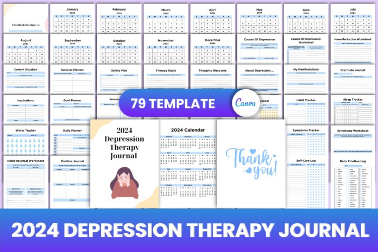2024 Depression Therapy Journal Canva Interior