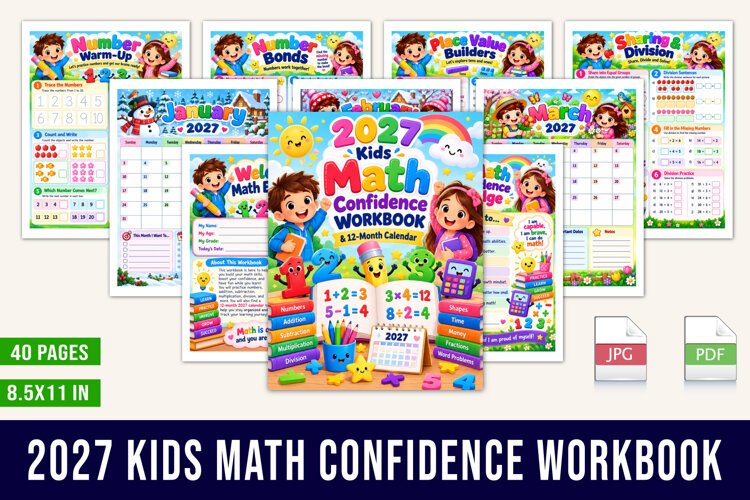2027 Kids Math Confidence Workbook example image 1