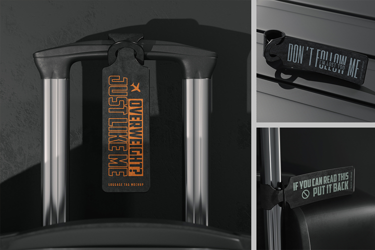 Leather Luggage Tag Mockup