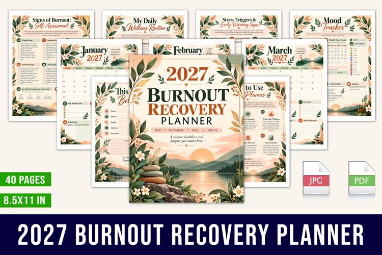 2027 Burnout Recovery Planner example image 1