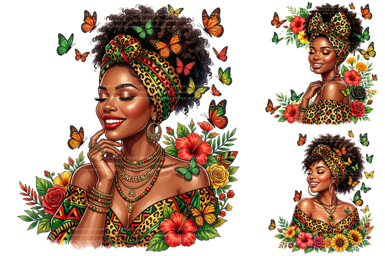 Black Woman Juneteenth Sublimation PNG