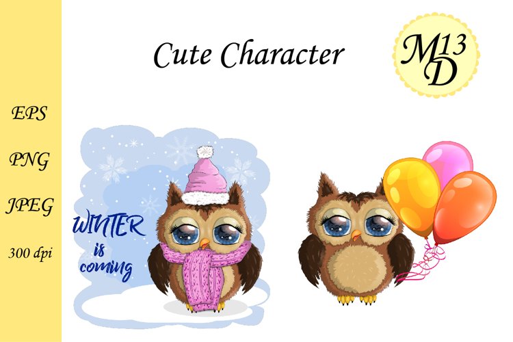 2 Cute cartoon owl